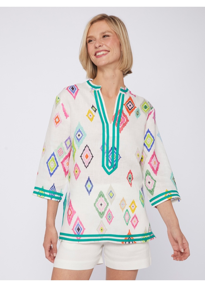 Vilagallo | Diletta Diamond Ikat Tunic