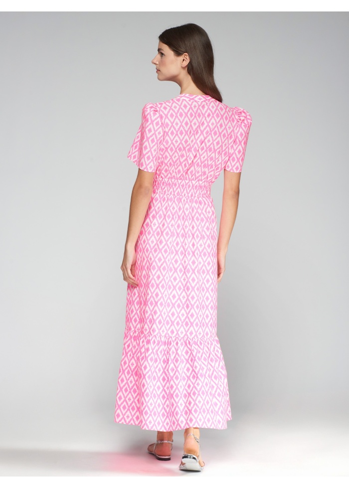 Vilagallo | Leila Ikat Fluor Dress