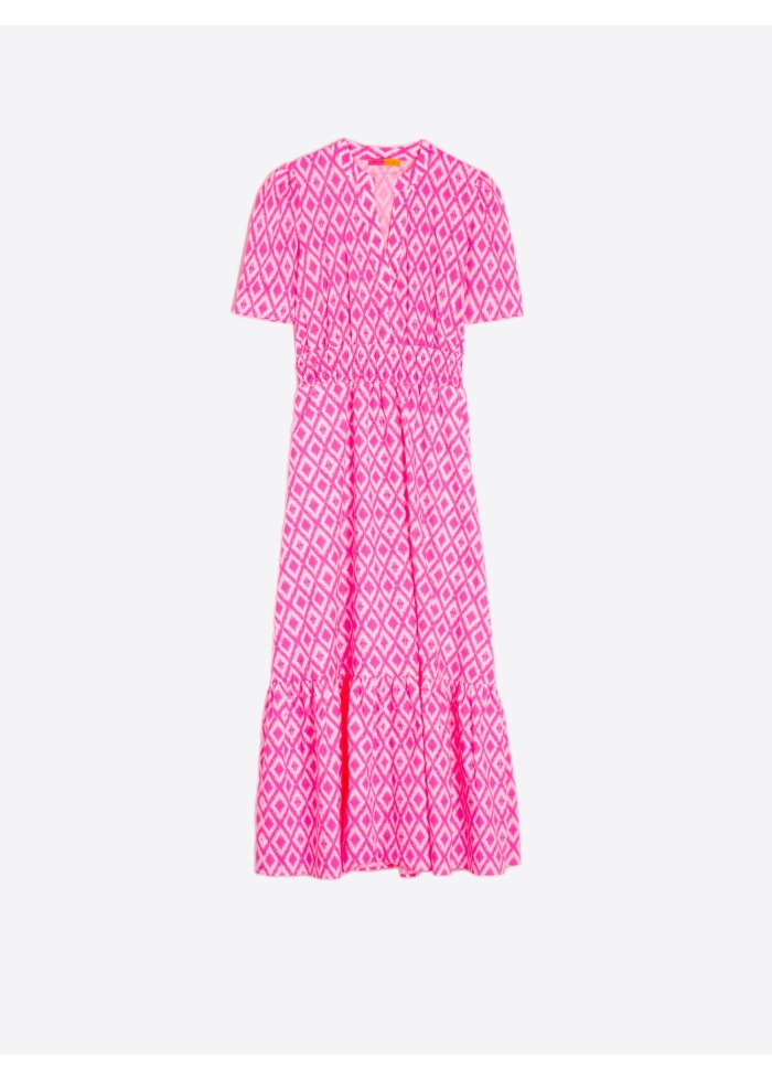Vilagallo | Leila Ikat Fluor Dress