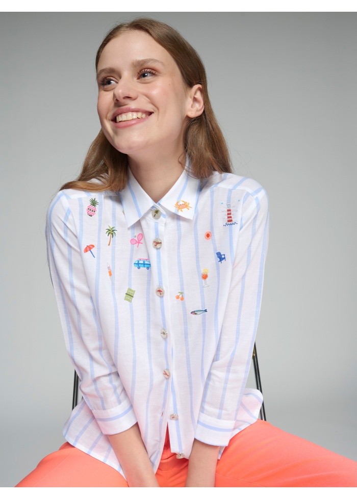 Vilagallo | Petra Embroidered Shirt