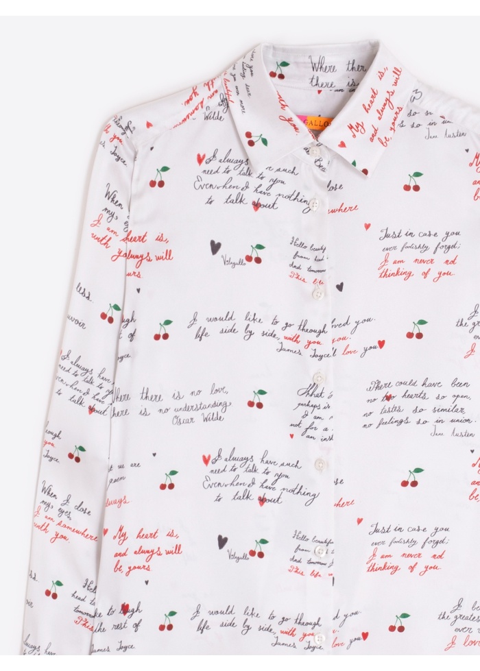Vilagallo | Cherry & Letters Print Shirt