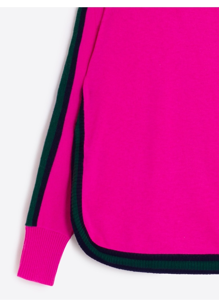 Vilagallo | Pink Jumper With Navy Trim