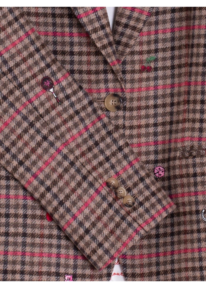 Vilagallo | Houndstooth Jacket With Embroidery