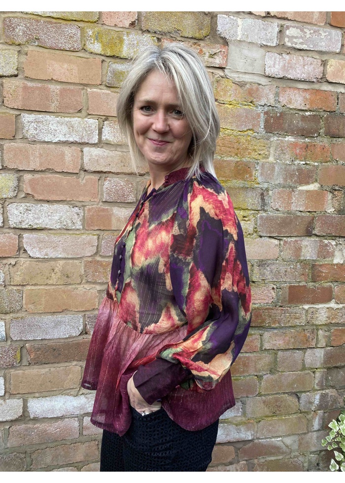 Blank | Plum Fluted Blouse