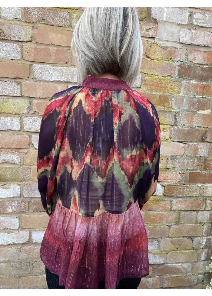 Blank | Plum Fluted Blouse