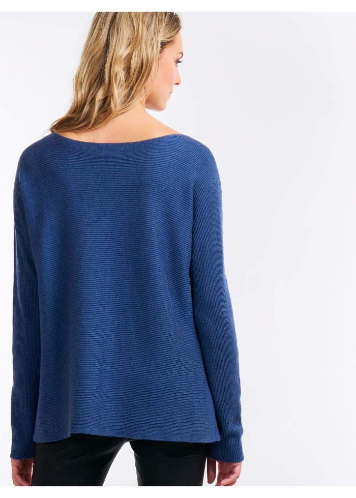 Cotton Blend Rib Knit Jumper