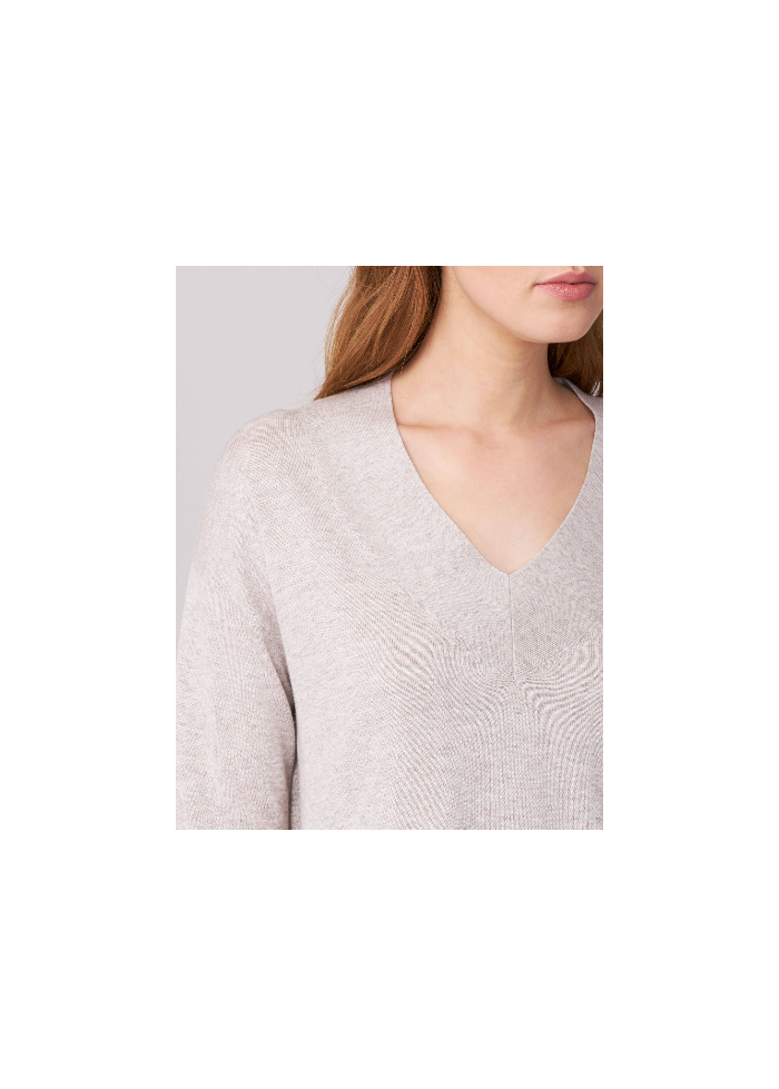 V-Neck Cotton Blend Sweater