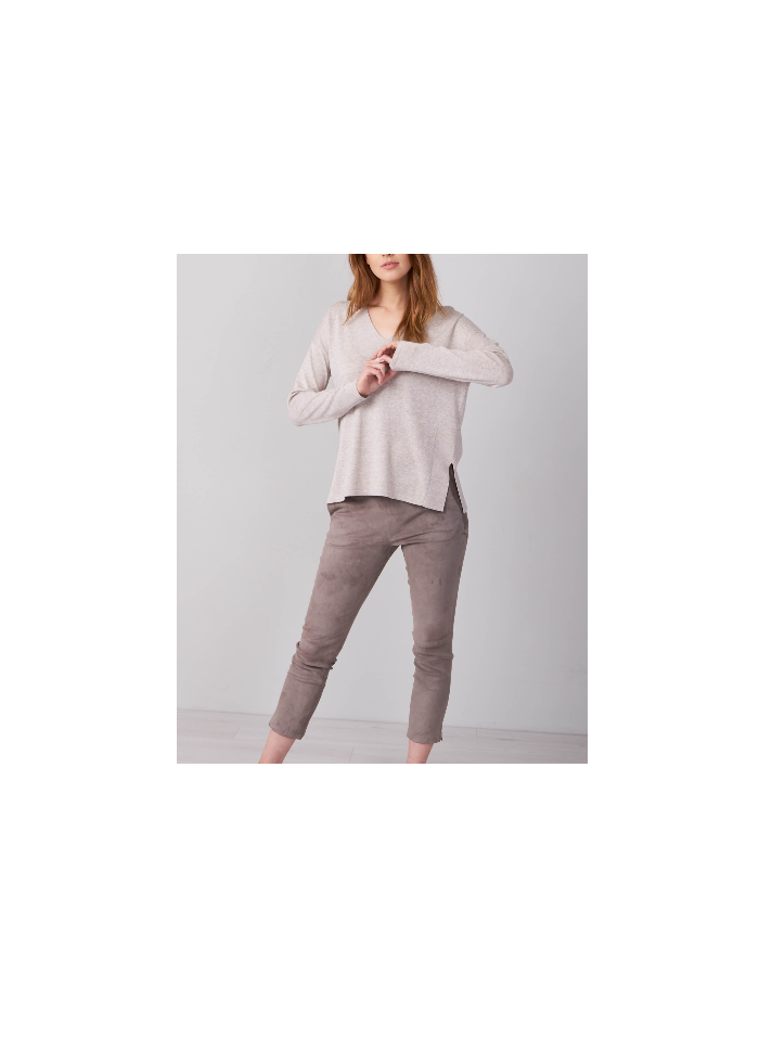 V-Neck Cotton Blend Sweater