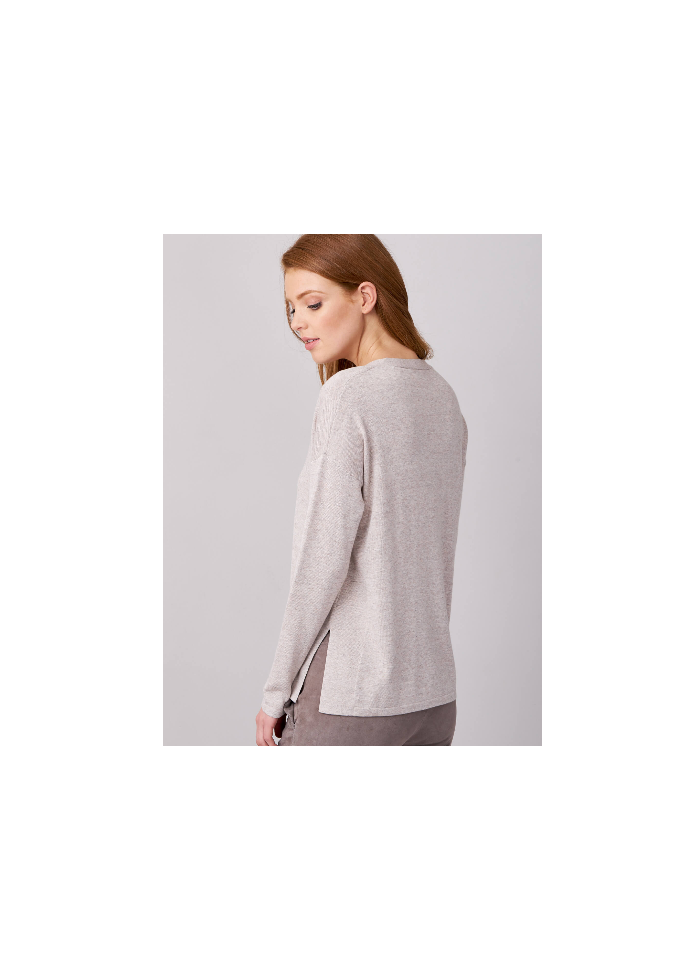 V-Neck Cotton Blend Sweater