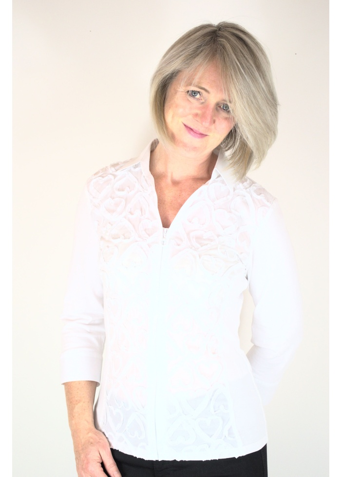 Just White | Zip Ribbon Shirt