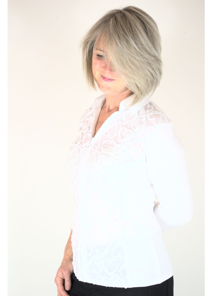 Just White | Zip Ribbon Shirt