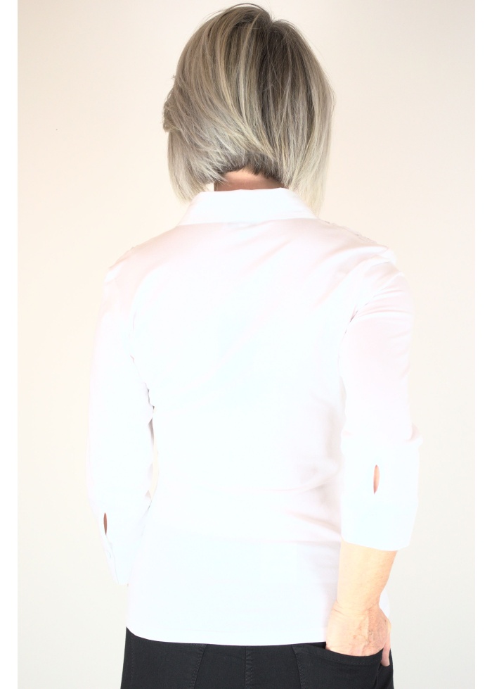 Just White | Zip Ribbon Shirt