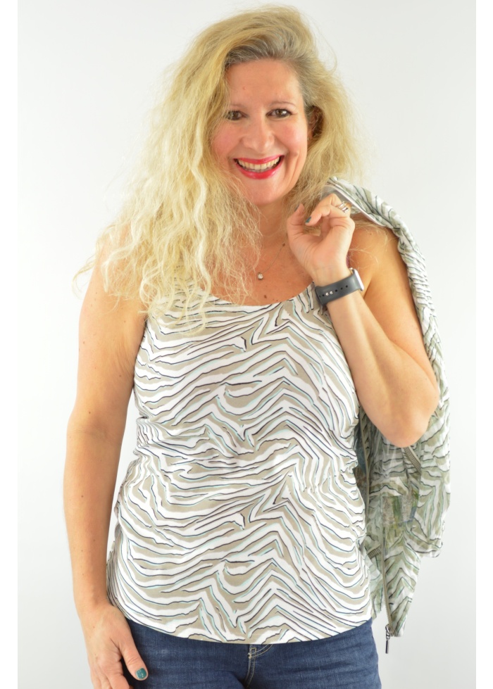 Just White | Zebra Zip Top