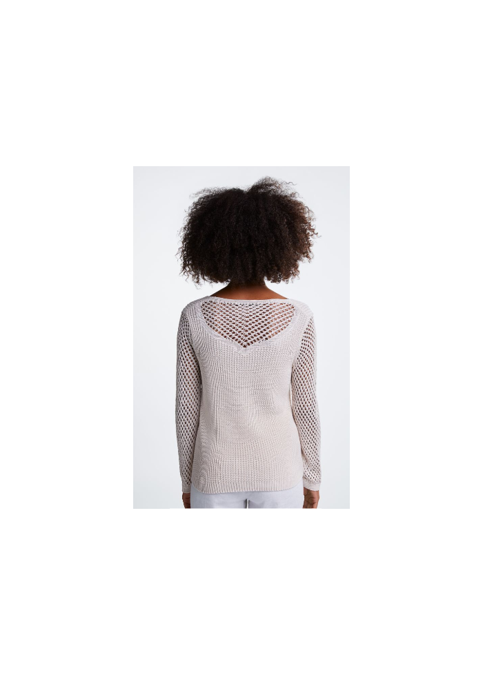 Crochet V-Neck Jumper