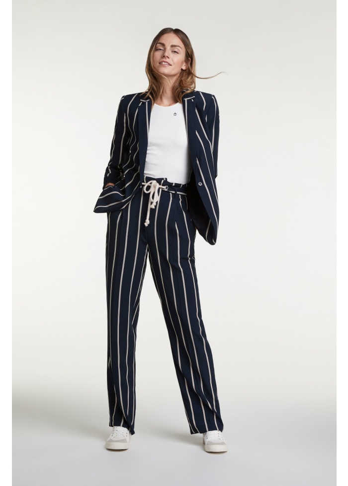 Stripe Wide Leg Trousers