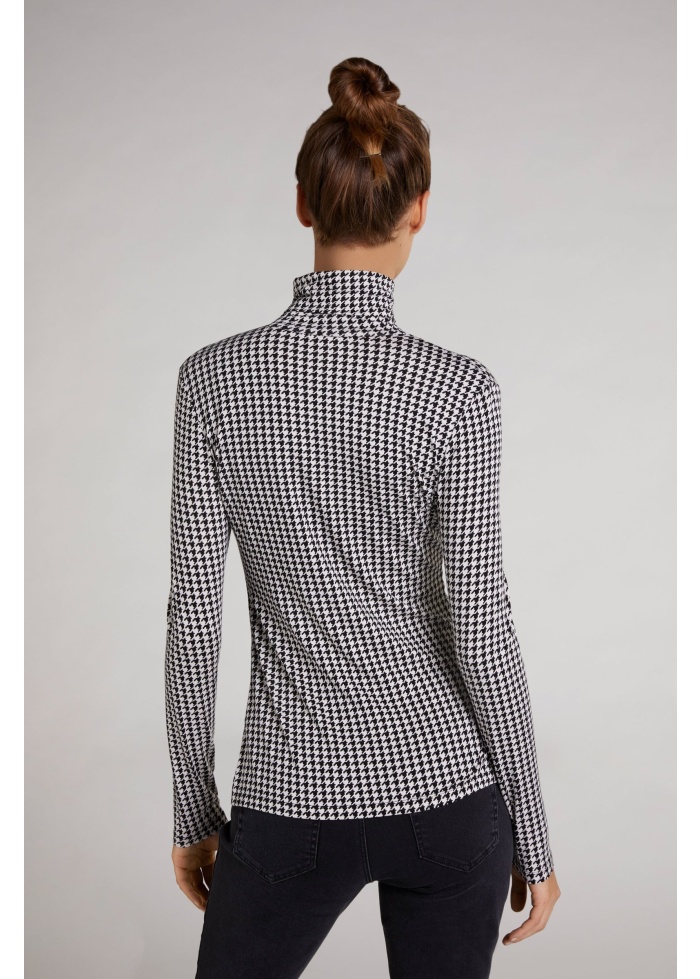 Oui | Houndstooth Roll Neck