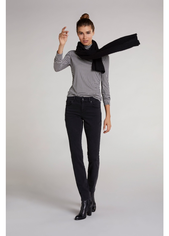Oui | Houndstooth Roll Neck