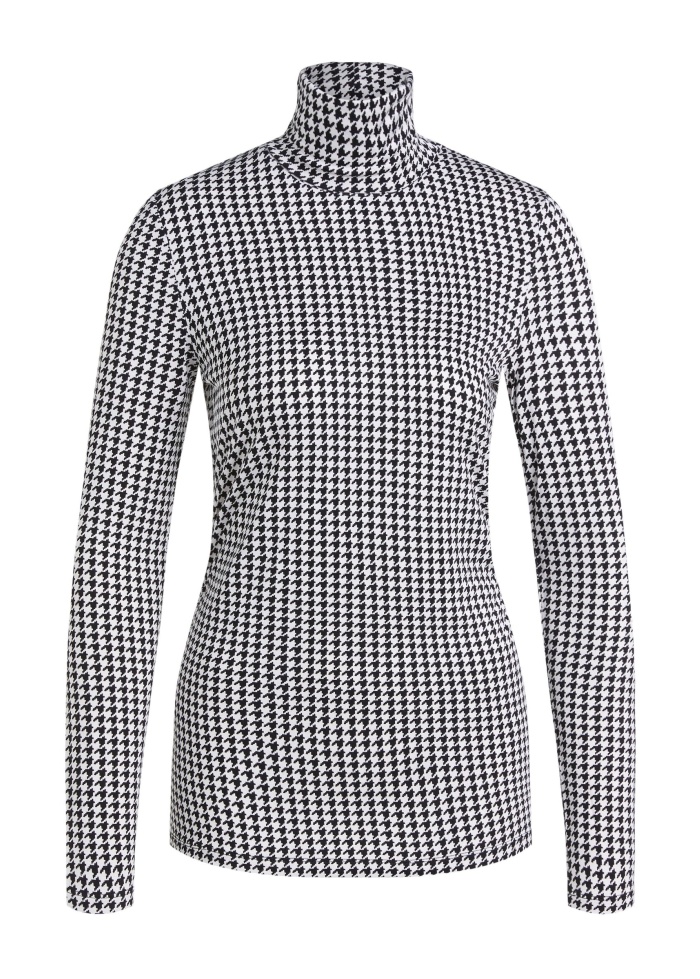 Oui | Houndstooth Roll Neck