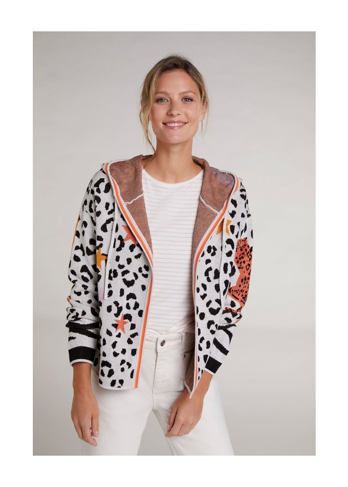 Oui | Hooded Tiger Cardi