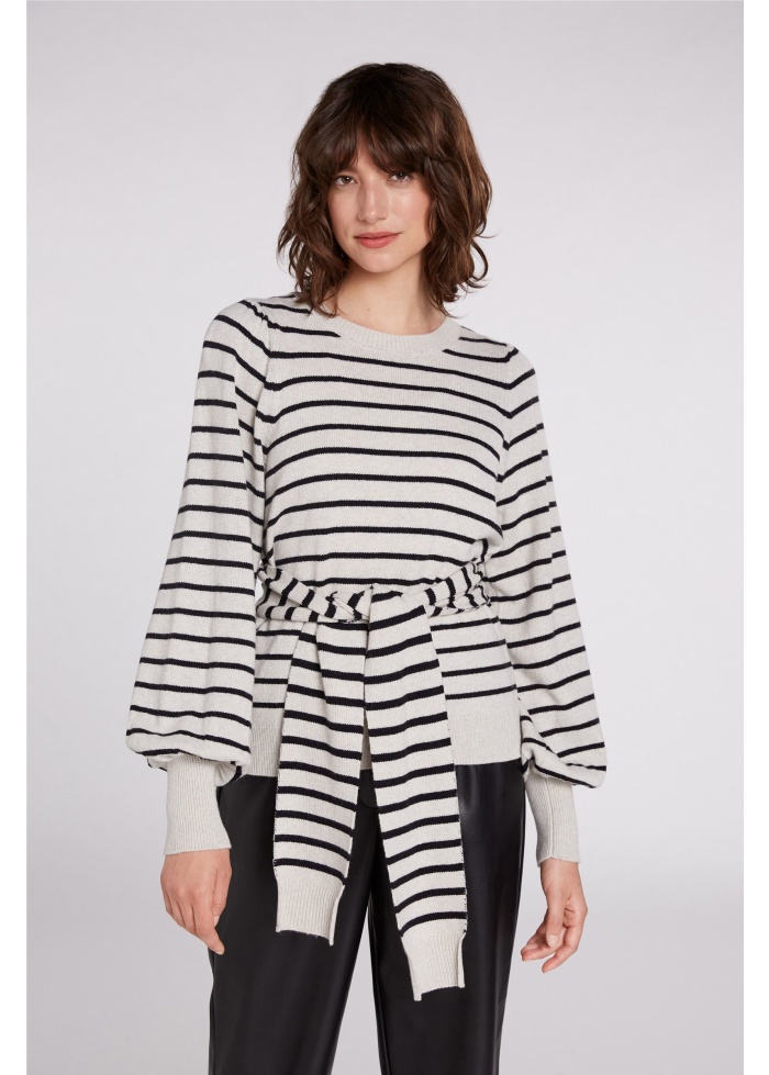 Oui | Tie Stripe Jumper