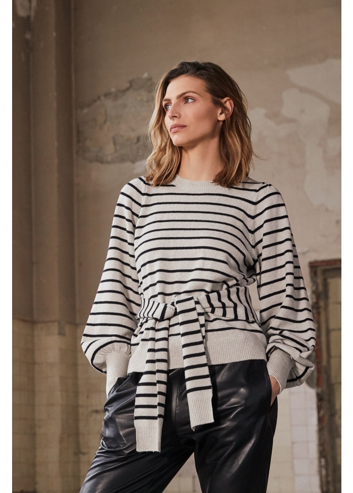 Oui | Tie Stripe Jumper