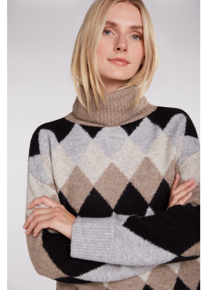 Oui | Diamond Roll Neck