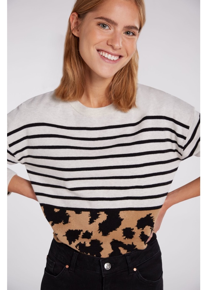 Oui | Stripe Animal Jumper