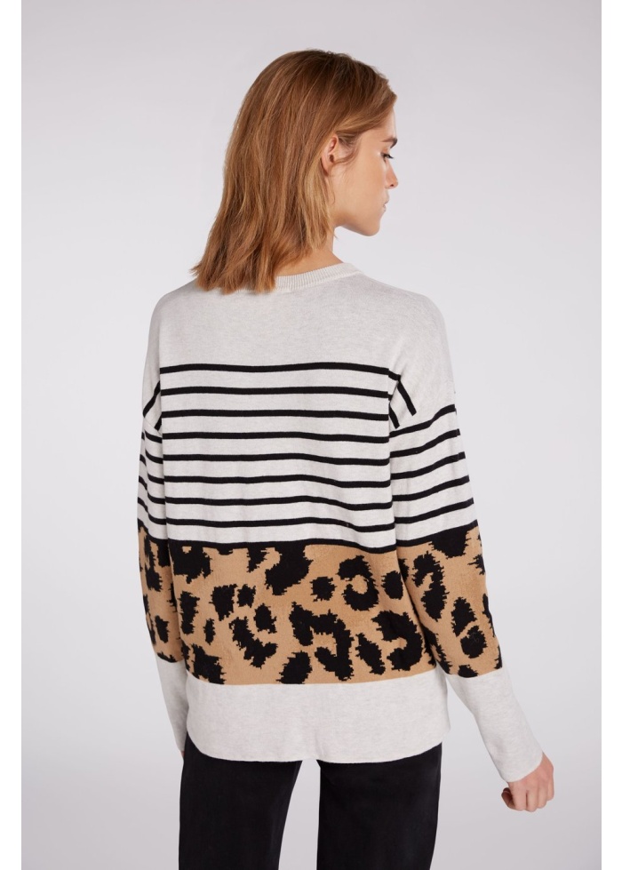 Oui | Stripe Animal Jumper