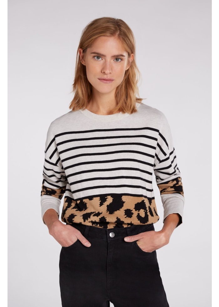 Oui | Stripe Animal Jumper