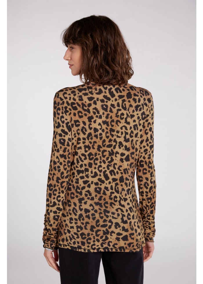 Oui | Leopard Print Roll Neck