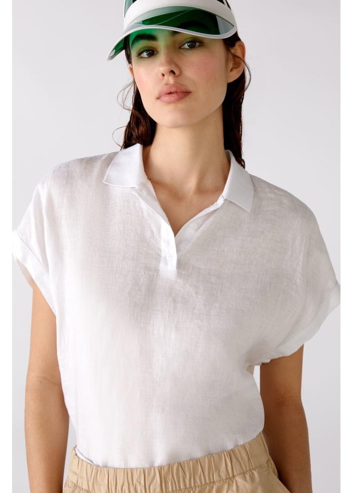 Oui | Linen Collar Top