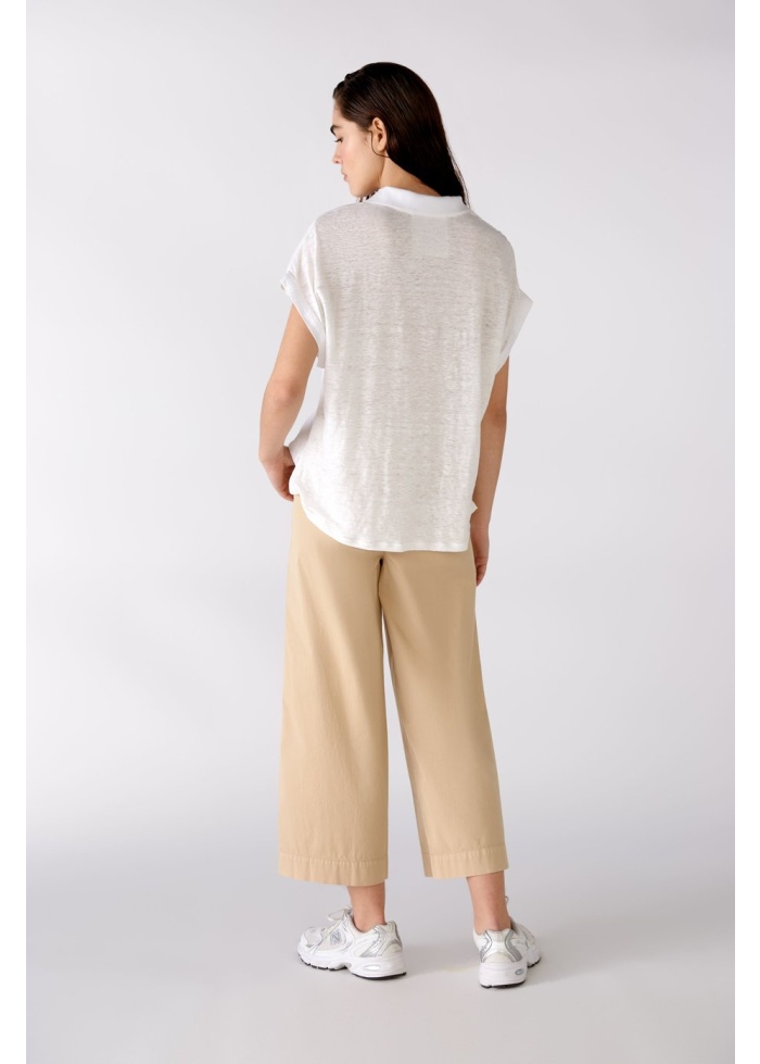 Oui | Linen Collar Top