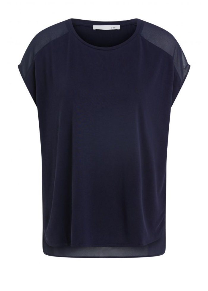 Oui | Chiffon Hem Top