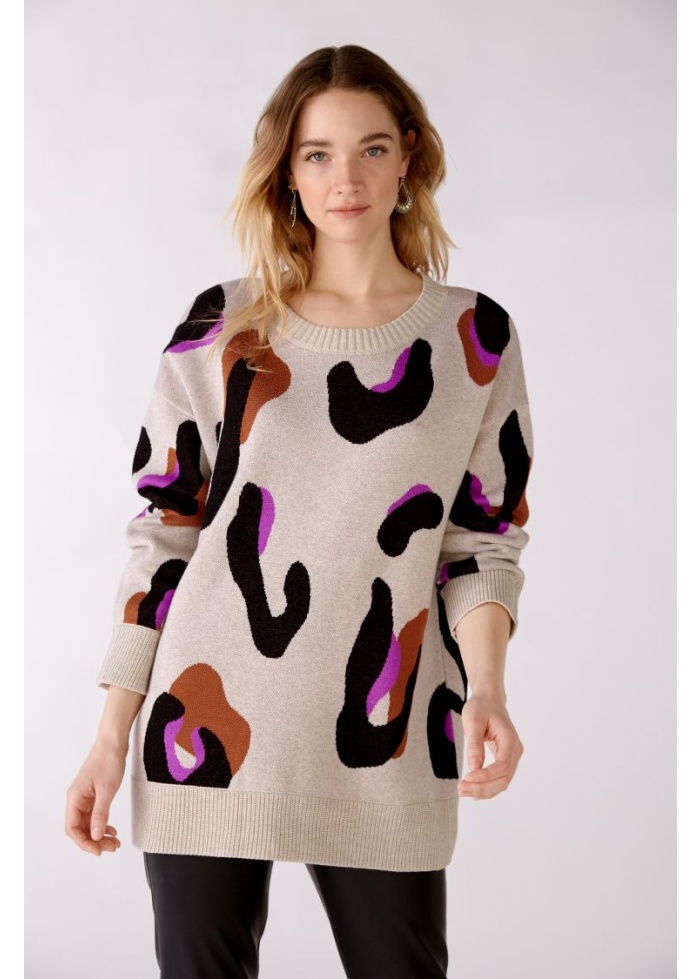 Oui | Animal Print Jumper