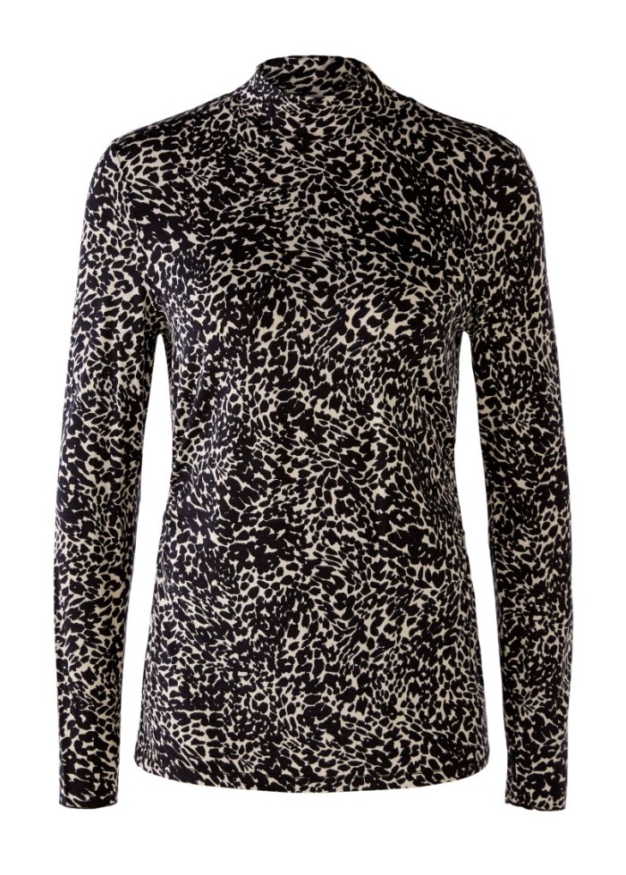 Oui | Animal Print Turtle Neck