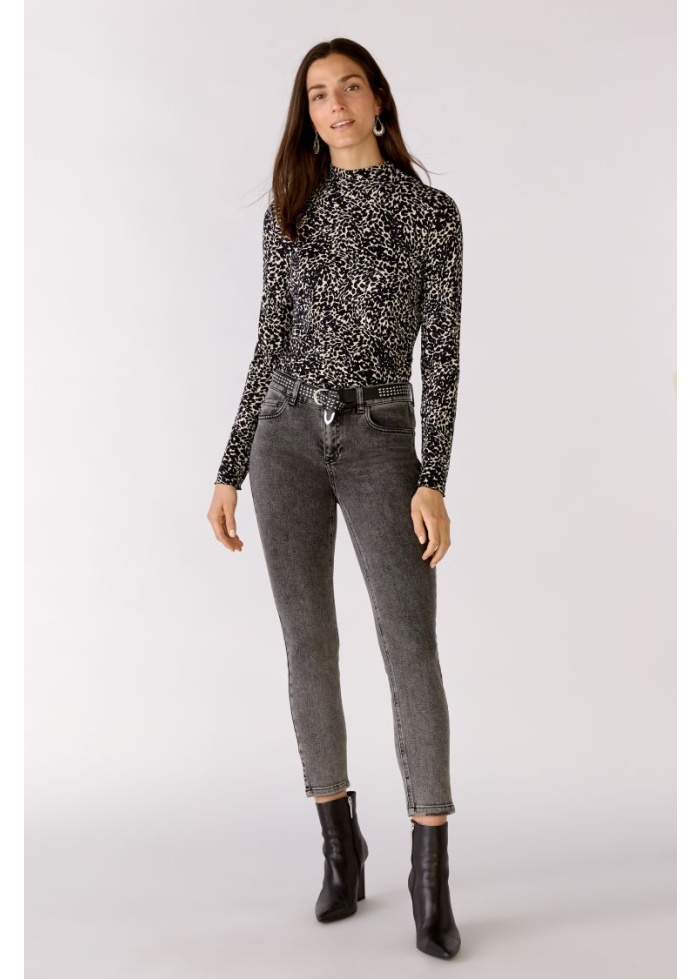 Oui | Animal Print Turtle Neck