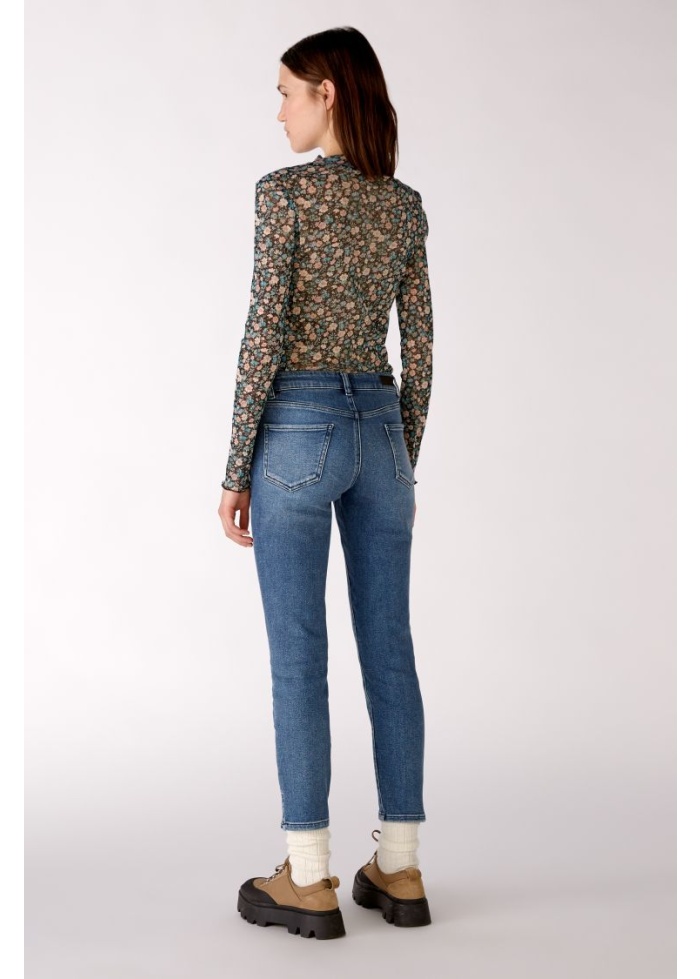 Oui | Mesh Print Top