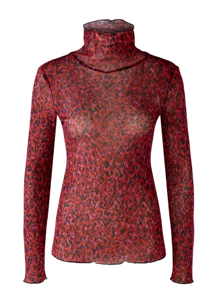 Oui | Mesh Print Top