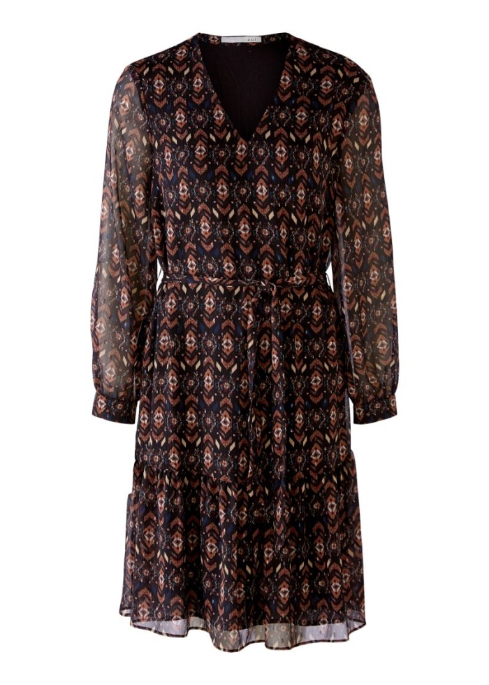 Oui | Print V-Neck Dress