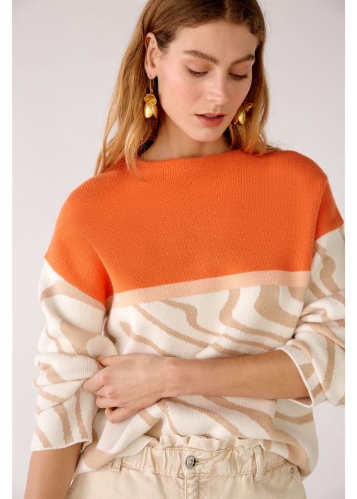 Oui | Swirl Colourblock Jumper