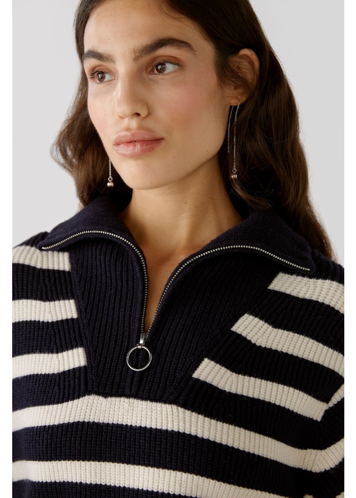Oui | Stripe Zip Jumper