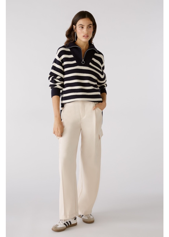 Oui | Stripe Zip Jumper