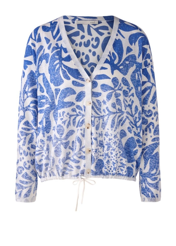 Oui | Linen Blend Cardigan