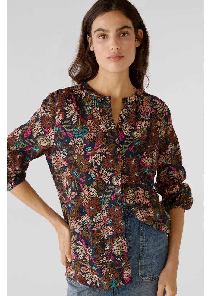Oui | Print V-Neck Blouse