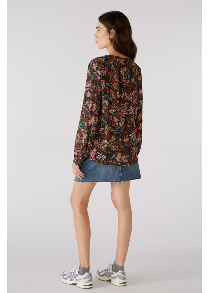 Oui | Print V-Neck Blouse