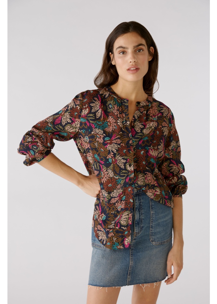 Oui | Print V-Neck Blouse
