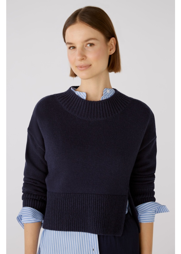 Oui | Short Split Navy Jumper