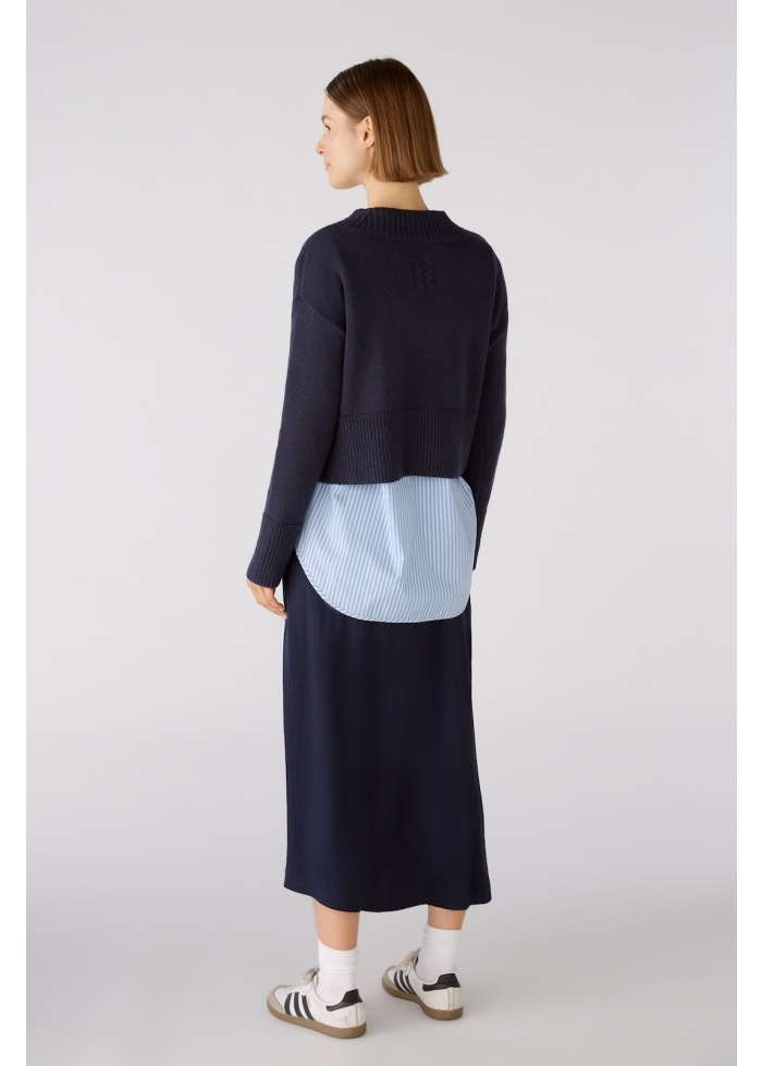 Oui | Short Split Navy Jumper