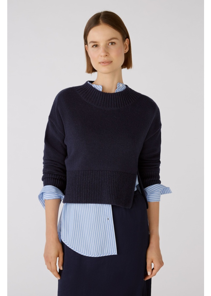 Oui | Short Split Navy Jumper