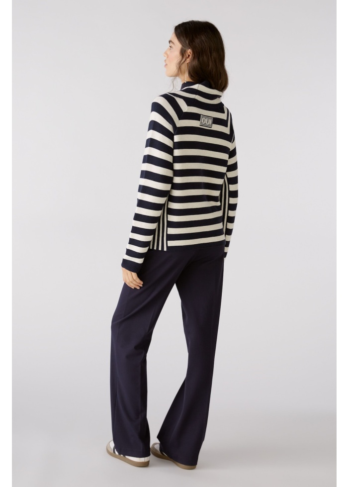 Oui | Navy Stripe Cotton Jumper 